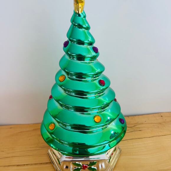 Towle Silversmiths Musical Box Revolving Christmas Tree Have Yourself A Merry - Picture 11 of 16